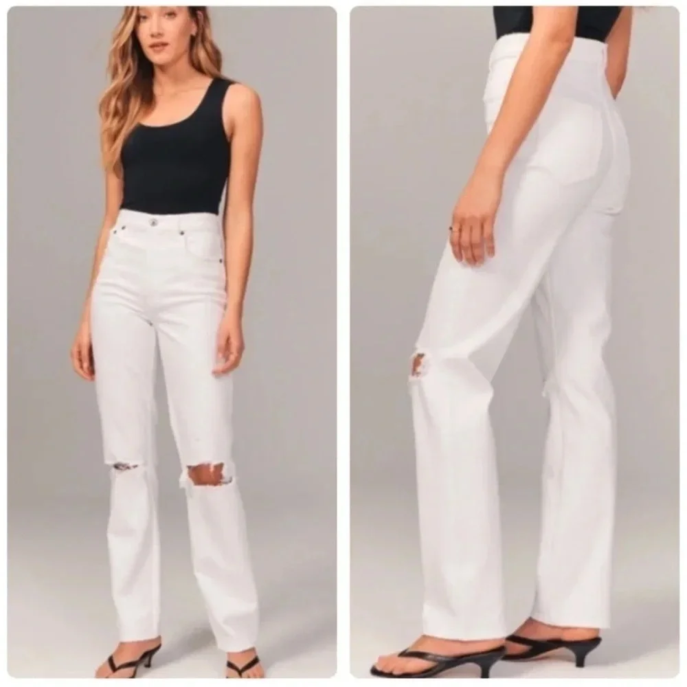 Abercrombie & Fitch The '90s Straight Ultra High Rise Curve love jeans 34 B28